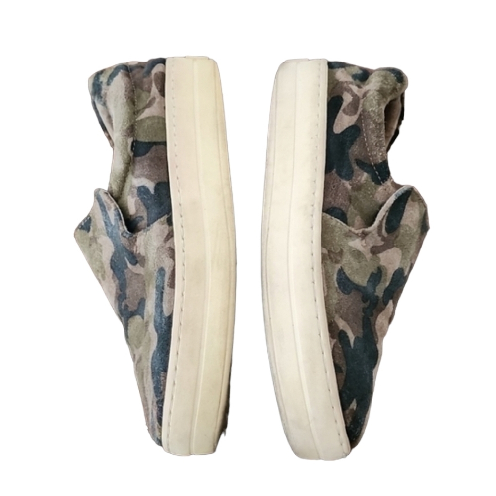 J/SLIDES NYC Harry Camo Suede Platform Sneakers 7 Slip On Washed Out Lived In - Picture 9 of 16